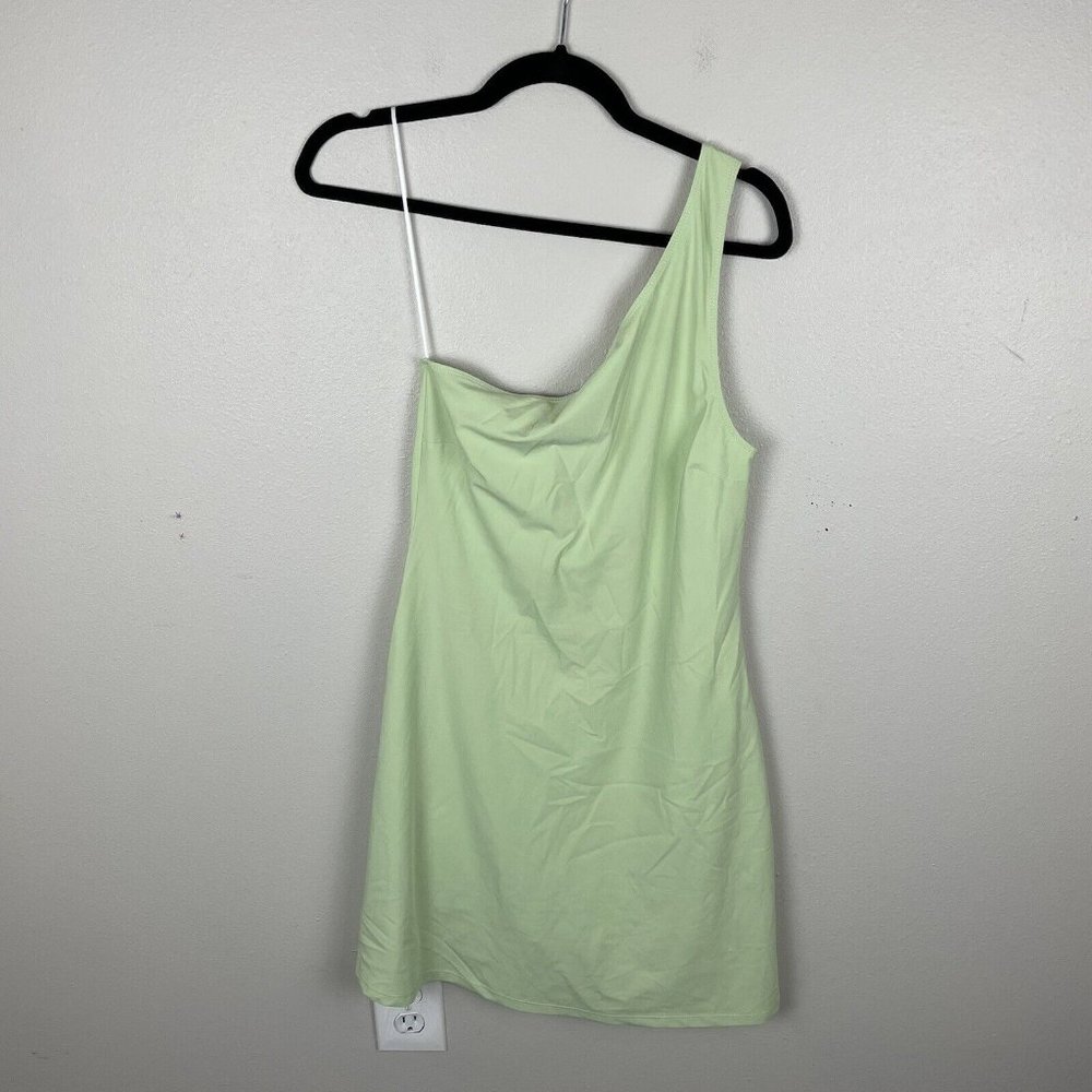 Abercrombie & Fitch Womens One Shoulder Traveler Mini Dress S Tall Light Green
